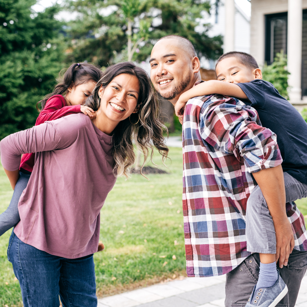 asian and white family